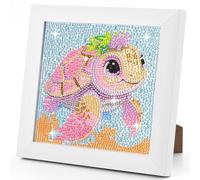 WuGU Children's Diamond Painting, 5D DIY Crystal Diamond Painting, Turtle Pictures, Arts Craft for Home Decoration and Gifts, 18 x 18 cm