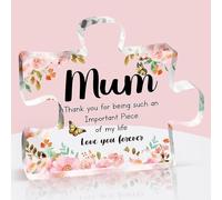 WUGUANSS Acrylic Mother's Day Gift, Mum Birthday Plaque, Touching Sayings, 3.9 * 3.3in