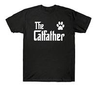 WUGUI The Catfather Father Mens Funny Cat Dad Gift Tees T-Shirt Black L