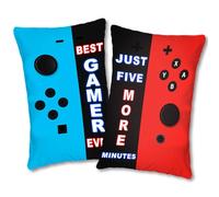 wuguimeii Gaming Throw Pillow Covers Set of 2 - Best Game Ever - 12 x 20 inches - Double-Sided Game Icons - Home, Bedroom, Living Room Decor