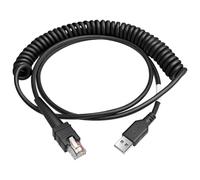 WUHAO 2-Pack 9.8FT CBA-3600-UNC3 Shielded USB Coiled Cable for Zebra Symbol DS3608 DS3678 LI3608 LI3678 Handheld Barcode Scanner RJ48 to USB-A