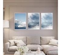 WUHBCZ Abstract Blue Sky and White Clouds Wall Canvas Painting Modern Poster Print Art Picture For Living Room Bedroom Home Decoration-60 * 70cm*3pcs (Unframed)
