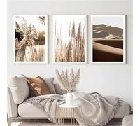 WUHBCZ Abstract Reed Wild Plant and Desert Landscape Wall Canvas Painting Modern Poster Print Art Picture For Living Room Bedroom Decoration-60 * 70cm*3pcs (Unframed)