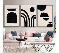 WUHBCZ Abstract Scandinavian Simple Art Print Modern Gallery Poster Abstract Geometric Black Art Canvas Painting Living Room Kitchen Office Decor-40 * 60cm*3PCS (sans cadre)