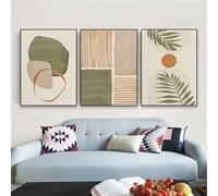 WUHBCZ Abstract Shapes Illustrations Poster Tropical Leaves Wall Art Prints Mid Century Boho Simple Canvas Painting Living Home Office Decor-40 * 60cm*3PCS (sans cadre)
