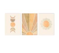 WUHBCZ Abstract Sun Moon Phase Wall Canvas Painting Modern Minimalist Poster Print Art Picture For Living Room Bedroom Home Decoration-40 * 60cm*3pcs (Unframed)
