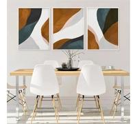 WUHBCZ Art Pictures-Earth Tone Brown Atmospheric Wall Art Poster Minimalist Rust Abstract Canvas Painting Modern Living Room Interior Home Decor-50 * 70cm/3PCS (No Frame)