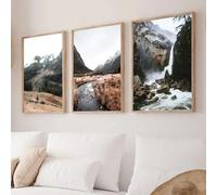WUHBCZ Art Posters,3 Pieces-Nordic Forest Poster Snow Mountain Natural Landscape Wall Art Canvas Painting Print Modern Wall Pictures Living Room Home Decor-40 * 50cm/16 * 20inch (No Frame)