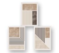 WUHBCZ Art Prints-Abstract Painting Medieval Wall Art Modern Wall Painting Geometric Line Canvas Painting Print Living Kitchen Office Bedroom Home Decoration-40 * 60cm*3/16 * 24inch*3Pcs (No Frame)