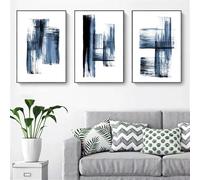 WUHBCZ Art Prints-Modern Simple Nordic Ink Abstract Art Prints Posters Blue and White Porch for Living Office Bedroom Home Room Decoration Painting-40 * 60cm*3/16 * 24inch*3Pcs (No Frame)