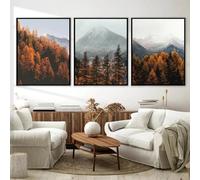 WUHBCZ Art Prints,Set of 3-Abstract Autumn Forest Fall Mountain Landscape Posters Prints Canvas Painting Nature Photography Wall Art Pictures Home Room Decor-50 * 60cm/20 * 24inch (No Frame)