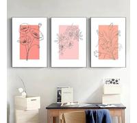 WUHBCZ Art Prints,Set of 3-Abstract Minimalist Lines Floral Poster Canvas Printing Modern Living Room Bedroom Home Aesthetics Natural Wall Canvas Decoration-40 * 60cm/16 * 24inch (No Frame)
