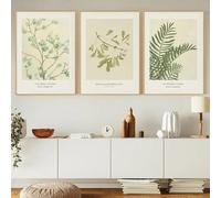 WUHBCZ Art Prints,Set of 3-Nordic Four Seasons Wall Art Poster Abstract Minimalist Flowers Grass Trees Mural Canvas Prints Pictures Living Room Home Decoration-50 * 60cm/20 * 24inch (No Frame)