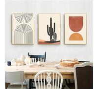 WUHBCZ Canvas Paints-Nordic Posters And Print Wall Pictures Abstract Desert Cactus Geometric Landscape Wall Art Canvas Painting For Living Room Home Decor-60 * 80cm/3PCS (No Frame)