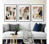 WUHBCZ Earthy Modern Shapes Abstract Geometric Art Gallery Wall Art Set Nordic Simple Abstract Art Modern Forms Room Office Decoration Poster-40 * 60cm*3PCS (sans cadre)
