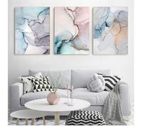WUHBCZ Modern Art Pictures Geometric Agate Marble Abstract Canvas Painting Nordic and Prints Wall for Living Room Kitchen Office Home Decor-40 * 60cm*3PCS (sans cadre)