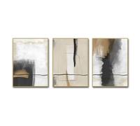 WUHBCZ Modern Minimalist Brush Strokes Art Poster Print Black Beige Neutral Simple Abstract Wall Painting Picture Living Room Office Home Decor-50 * 60cm*3PCS (sans cadre)