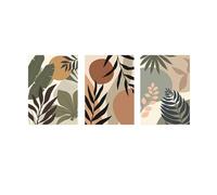 WUHBCZ Wall Art-Abstract Bohemian Botanical Leaves Canvas Painting Nordic Posters and Print Pictures Living Kitchen Office Room Wall Art Home Decor-60 * 70cm*3/24 * 27inch*3Pcs (No Frame)