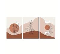 WUHBCZ Wall Art,Abstract Simple Nordic Orange Abstract Geometric Line Art Posters, Living Room Bedroom Office Dining Room Decor Painting Artwork-40 * 60cm*3pcs (Unframed)