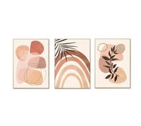 WUHBCZ Wall Art-Abstract Tropical Art Anime Poster and Print Geometry Green Plants Leaves Wall Painting Picture for Living Kitchen Office Room Decor-60 * 70cm*3/24 * 27inch*3Pcs (No Frame)