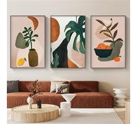 WUHBCZ Wall Art,Abstract Vintage Big Leaf Plant Poster Print Colorful Canvas Painting Wall Art Wall Pictures for Living Bedroom Kitchen Room Nordic Home Decor-50 * 75cm-3Pcs (Unframed Print