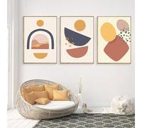 WUHBCZ Wall Art Picture，Set of 3-Abstract Graphic Shapes Art Poster Geometry Canvas Print Minimalist Picture Grey Wall Painting Living Room Gallery Bedroom Home Decor-50 * 60cm (Unframed)