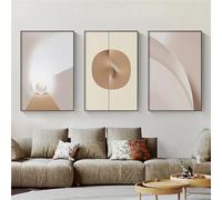WUHBCZ Wall Picture，Abstract Art Beige Pink Geometric Canvas Painting Light Shadow Gradient Posters Prints Modern Wall Art Bedroom Pictures Home Decor-40 * 60cm-3Pcs (Unframed Print