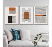 WUHBCZ Wall Picture，Abstract Shapes Geometric Art Black Line Poster and Print Canvas Pictures Wall Art Paintings for Home Living Bedroom Office Room Decor-50 * 60cm-3Pcs (Unframed Print