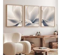 WUHBCZ Wall Picture，Nordic Neutral White Blue Brush Strokes Posters Abstract Canvas Painting Wall Art Prints Pictures for Living Office Room Home Decor-40 * 60cm-3Pcs (Unframed Print
