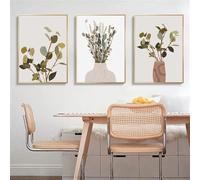 WUHBCZ Watercolour Plant Potted Cactus Leaves Wall Painting Canvas Print Poster Nordic Simple Art Picture Living Room Office Bedroom Decoration-30 * 50cm*3PCS (sans cadre)