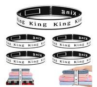 wuher 4Pcs Bed Sheet Organizer Bands Sheets Labels for Elastic Bedding Linen Closet Storage Foldable Sheet Set Organizer Sheet Keeper Band(King)