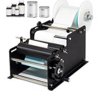 WUHGI Adjustable Labeler Machine, Manual Round Bottle Labeling Machine, Width 10-110mm, Length 10-300mm Label,Black