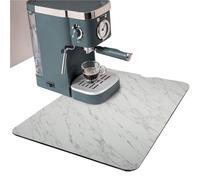 WUHGI Coffee Machine Mat 2pcs Marble Coffee Cup Ironing Mat Leather Texture Drying Mat Kitchen Counter Coffee Bar Drain Mat
