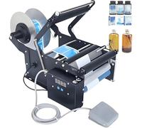 WUHGI Manual Round Labeling Machine, Sticker Label Printer Packing Machine with buttons, Adjustable Bottle Labeler Label Applicator Machine, for Glass, Plastic, and Metal Bottles TB16P