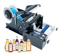 WUHGI Round Bottle Labeling Machine,Sticker Label Printer,Round Bottle Coding Sticker Labeler Suitable for 0.78-3.93in Cylinder, 20-40 pcs/min