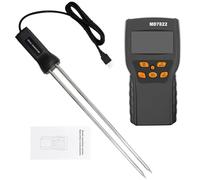 WUHGI Soil Test Kit Digital Grain Moisture Meter Highly Sensitive Probe Humidity Tester LCD Display Wheat Corn Rice Hygrometer Temperature Detector for Garden, Farm, Lawn Care