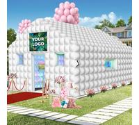 WUHUWOO Inflatable Nightclub 20x16.5x12 Ft, Large White Inflatable Party Club Tent for Adults Birthday Backyard Wedding Rental, 2 Doors and Logo Area