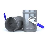 WUIIEN 1PC Manual Air Volume Control Valve Galvanized Iron Sheet Duct Manual Air Damper Flow Regulating Valve(125mm)