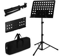 WUIIEN Heavy Duty Orchestral Music Stand Folding Adjustable Sheet Stand Tripod Base，Foldable Tilts ，Easily portable. Comes with carry bag，Can fit into small spaces，height adjustable