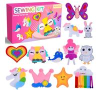 WuikerDuo Creative Felt Kit for Children 6+ - First Sewing Set with 12 Pre-Cut Animals and Organic Padding | Educational Gift for Girls and Children, Learn to Sew and Embroider