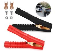 WUIOWPPIC 300A Jump Lead Clamps Battery Cable Clips Car Battery Alligator Clips Set Insulated Alligator Clip Heavy Duty Crocodile Clamp Jumpercable Clamps Car Booster Cable Clip for Auto, 2 PCS