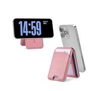 WUISNCUSO ESR Magnetic WalletWallet for iPhone Lightweight Magnetic Phone Wallet Stand Magnet Strength, Wallet Tracker with Adjustable Stand, for iPhone 16/15/14/13/12 (pink)
