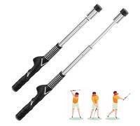 WUISOLQP Golf Training Aids, Adjustable Golf Grip Training Aid, Retractable Golf Swing Trainer With Metal Head, Golf Swing Practice Stick Trainer Accessories