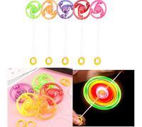 wuitopue 5PC Pull Line Flashing Flywheel Kids Spinning Top, Rainbow Light LED Glow in The Dark Toy for Children