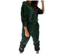 wuitopue Womens Ladies Velour Tracksuit 2 Piece Top And Bottom Joggers Soft Cosy Casual Work Out Loungwear Set LYA2