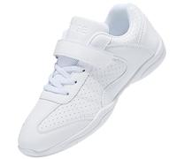 WUIWUIYU Women's Girls Cheer Shoes Family-Look Cheerleading Dance Shoes Athlete Sport Trekking Walking Competition Sneakers Size 13 Little Kid White