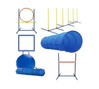 Wujgbnhg Pet Agility Training Equipment,Puppy Obstacle Course Kit,Toys and Carrying Bag,Tunnels,Weave Poles,with Adjustable High Hurdles,with Dog Agility Tunnel,Pause Box,Jump Ring,Easy To Fold