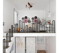 Wujgbnhg U-Shaped Railing Stairs,Stair Railing Lndoor,Complete Kit,Indoor&Outdoor Modern Black Metal il,75cm 85cm 90cm 100cm Handrail Stairs,for Stairs,Garden,House Entrance,Backyard,Balcony,1pack