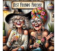 WUJIEJ 5D Diamond Art Kit for Adults,Friends Diamond Painting Kits for Beginner,Gem Art,Grandma Crystal Art Kits Round Drill for Home Wall Decor Gifts for Women, Men (Two Old Ladies)