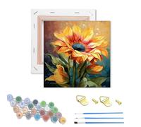WUJIEJ Paint by Numbers Kit for Adults,DIY Easy Painting Kits on Canvas with Wooden Framed, Small Color by Numbers Acrylic,Adult Paint by Number for Gifts,Home Wall Decor (Sunflower)